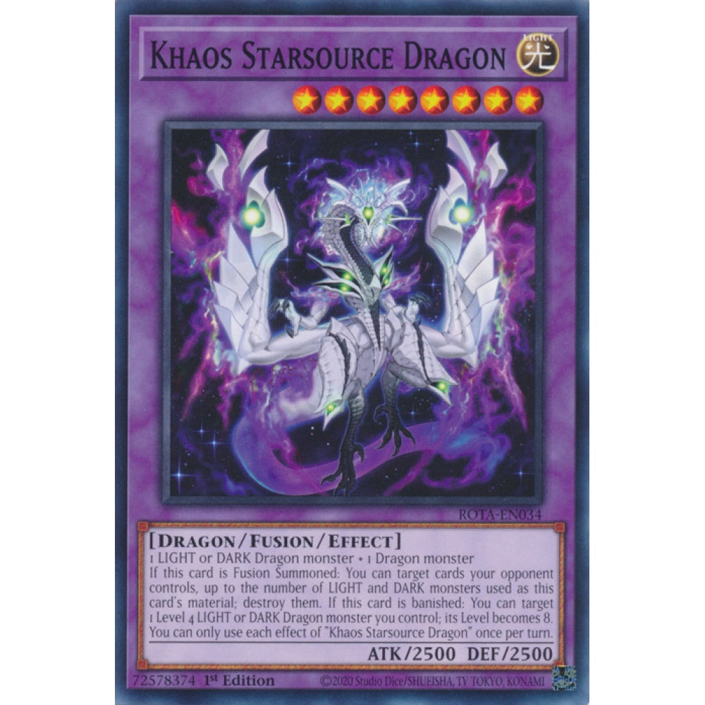 Khaos Starsource Dragon ROTA-EN034 Common Common Yu-Gi-Oh Rage of the Abyss in Art