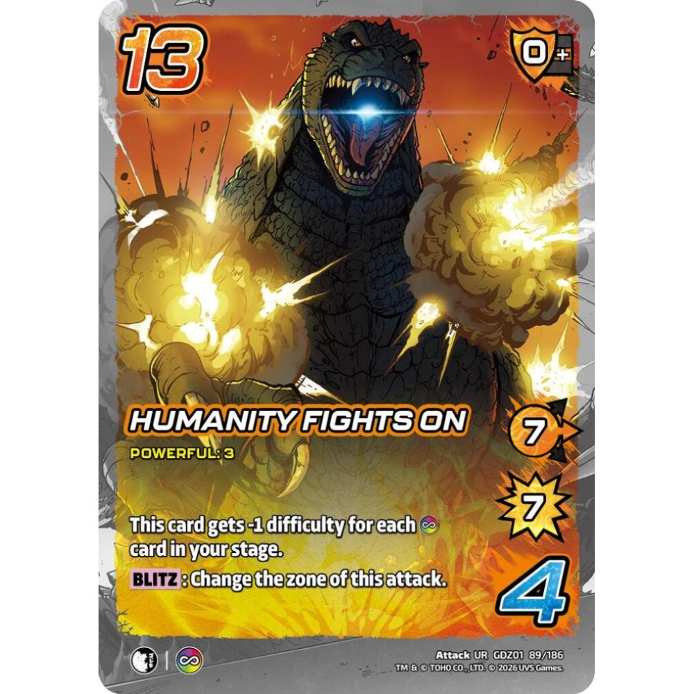 Humanity Fights On GDZ01 89/186 GDZ01 Universus Godzilla: Reign of Kaiju Attack UR
