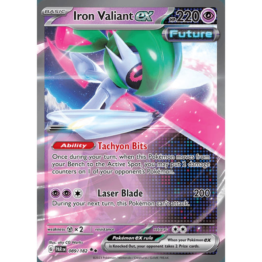 Iron Valiant ex Double Rare 089/182 Pokemon Card Game Paradox Rift