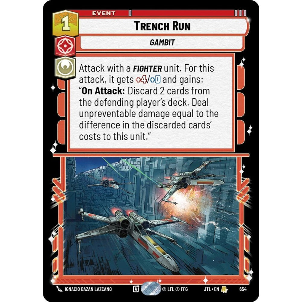 Trench Run, R, JTL 654) Foil, Star Wars Unlimited
