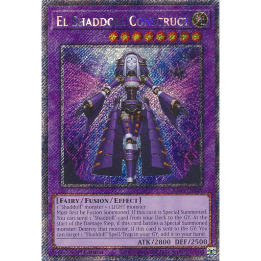 El Shaddoll Construct RA04-EN229 Platinum Platinum Secret Rare Yu-Gi-Oh Quarter Century Stampede in Art