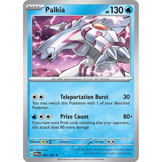 Palkia Rare 040/182 Pokemon Card Game Paradox Rift