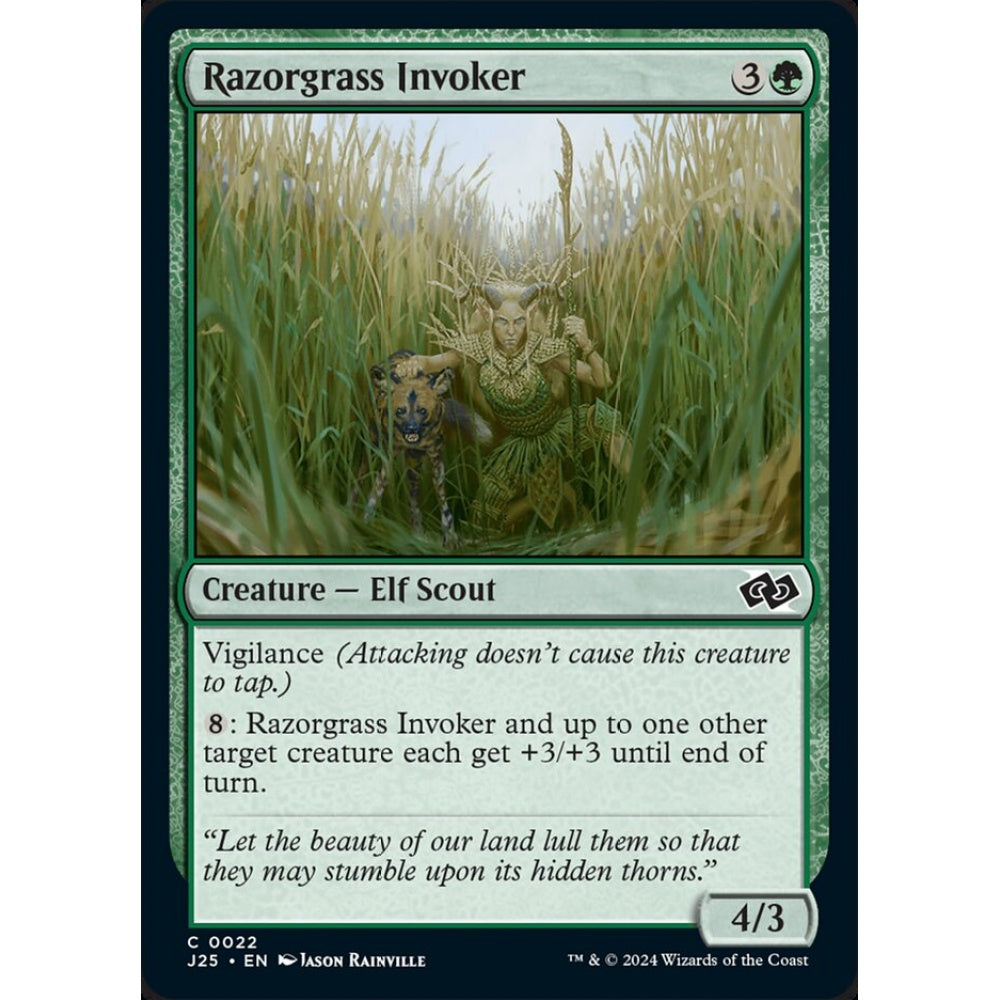 Razorgrass Invoker, 22, common, Magic: The Gathering, Foundations Jumpstart