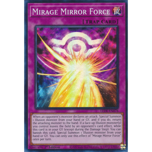 Mirage Mirror Force, LEDE-EN078, Super Rare, Yu-Gi-Oh!, Legacy of Destruction