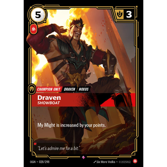 Draven, Showboat OGN-028/298 Riftbound Card Game Origins Rare