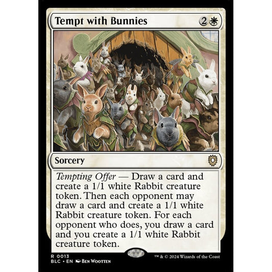 Tempt with Bunnies, 13, rare, Magic: The Gathering, Bloomburrow