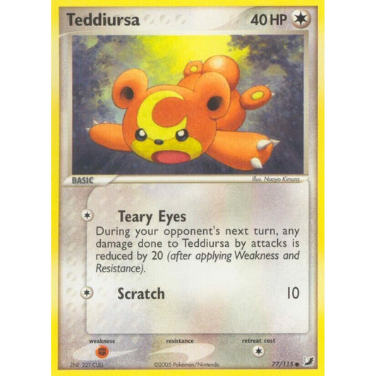 Teddiursa Common 77/115 Pokemon Card Game EX Unseen Forces