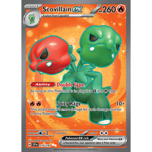 Scovillain ex Full Art 216/191 Pokemon Card Game Surging Sparks