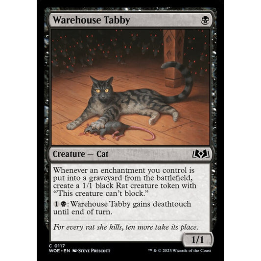 Warehouse Tabby, common, 117, Magic the Gathering, Wilds of Eldraine