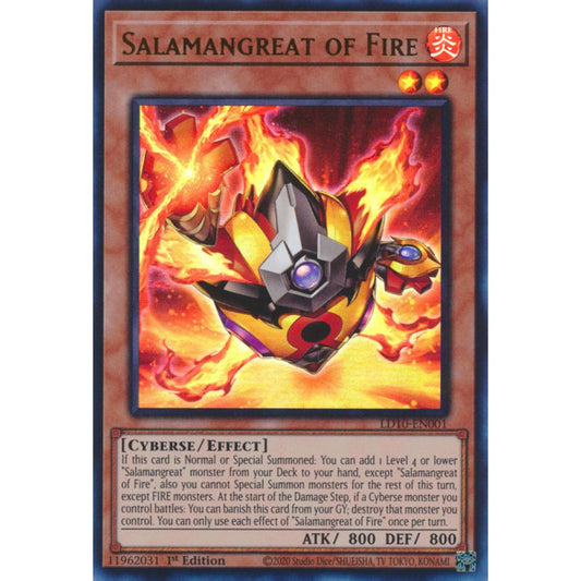 Salamangreat of Fire MP25-EN144 Prismatic Prismatic Secret Rare Yu-Gi-Oh 2025 Mega-Pack Tin in Art