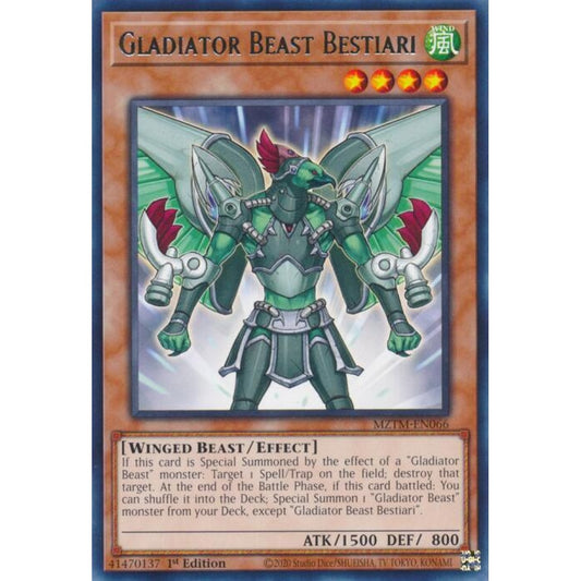 Gladiator Beast Bestiari MZTM-EN066 Rare Yu-Gi-Oh Maze of the Master