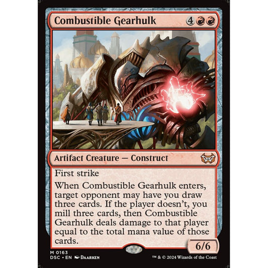 Combustible Gearhulk, 163, mythic, Magic: The Gathering, Duskmourn: House of Horror