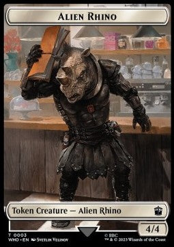 Alien Rhino Token (W 4/4) // Treasure Token (V.1) - Universes Beyond: Doctor Who: Extras (Token) [XWHO-T 3/28]