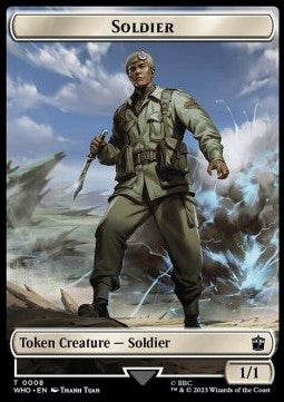 Soldier Token (W 1/1) // Alien Warrior Token (R 2/2) (V.1) - Universes Beyond: Doctor Who: Extras (Token) [XWHO-T 8/14]
