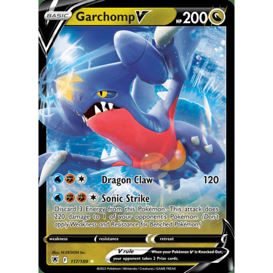 Garchomp V Double Rare 117/189 Pokemon Card Game Astral Radiance