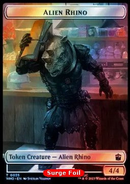Alien Rhino Token (W 4/4) // Beast Token (G 3/3) (V.2) - Universes Beyond: Doctor Who: Extras (Token) [XWHO-T 35/49]