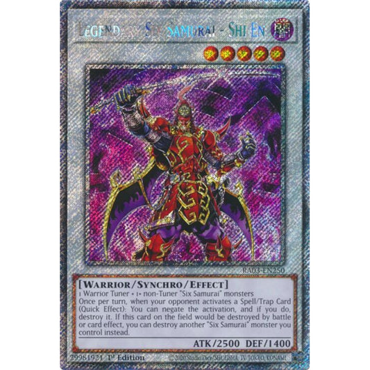 Legendary Six Samurai - Shi En (Platinum Secret Rare) RA03-EN250 Platinum Rare Yu-Gi-Oh Quarter Century Bonanza