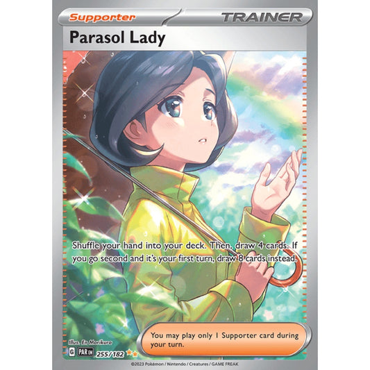 Parasol Lady Secret Illustration Rare 255/182 Pokemon Card Game Paradox Rift