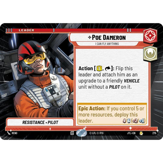 Poe Dameron, R, JTL 275) Hyperspace, Star Wars Unlimited