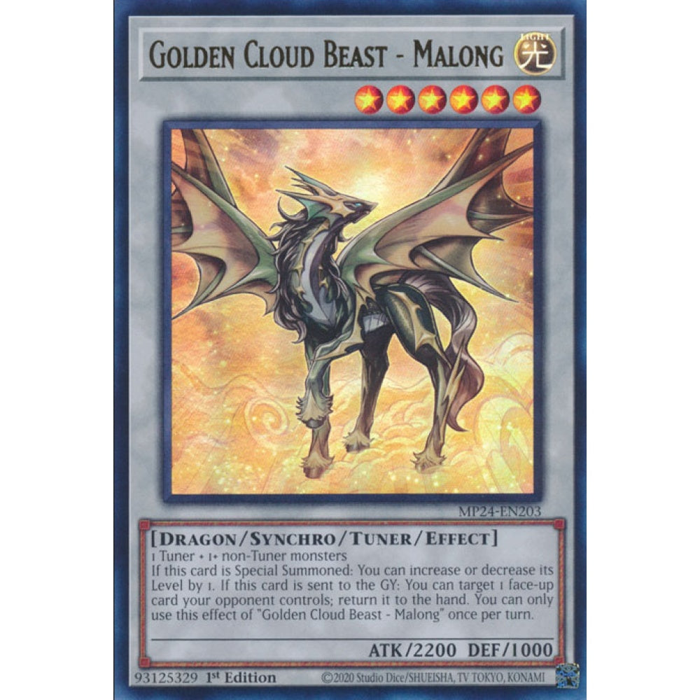 Golden Cloud Beast - Malong, MP24-EN203, Ultra Rare, Yu-Gi-Oh!, 25th Anniversary Tin: Dueling Mirrors