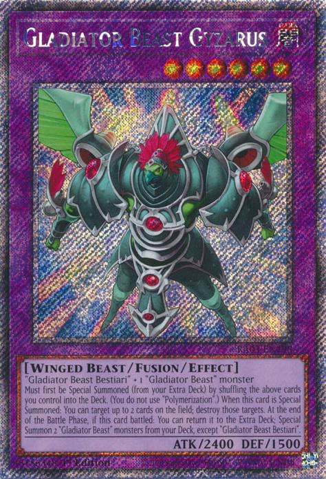 Gladiator Beast Gyzarus LODT-EN044 Super Super Rare Yu-Gi-Oh Light of Destruction in Art