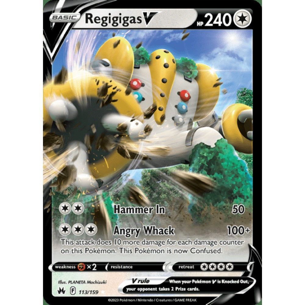 Regigigas V Double Rare 113/159 Pokemon Card Game Crown Zenith