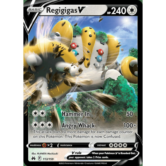 Regigigas V Double Rare 113/159 Pokemon Card Game Crown Zenith