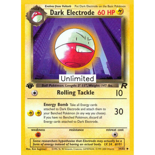 Dark Electrode Uncommon 34/82 Pokemon Card Game Team Rocket