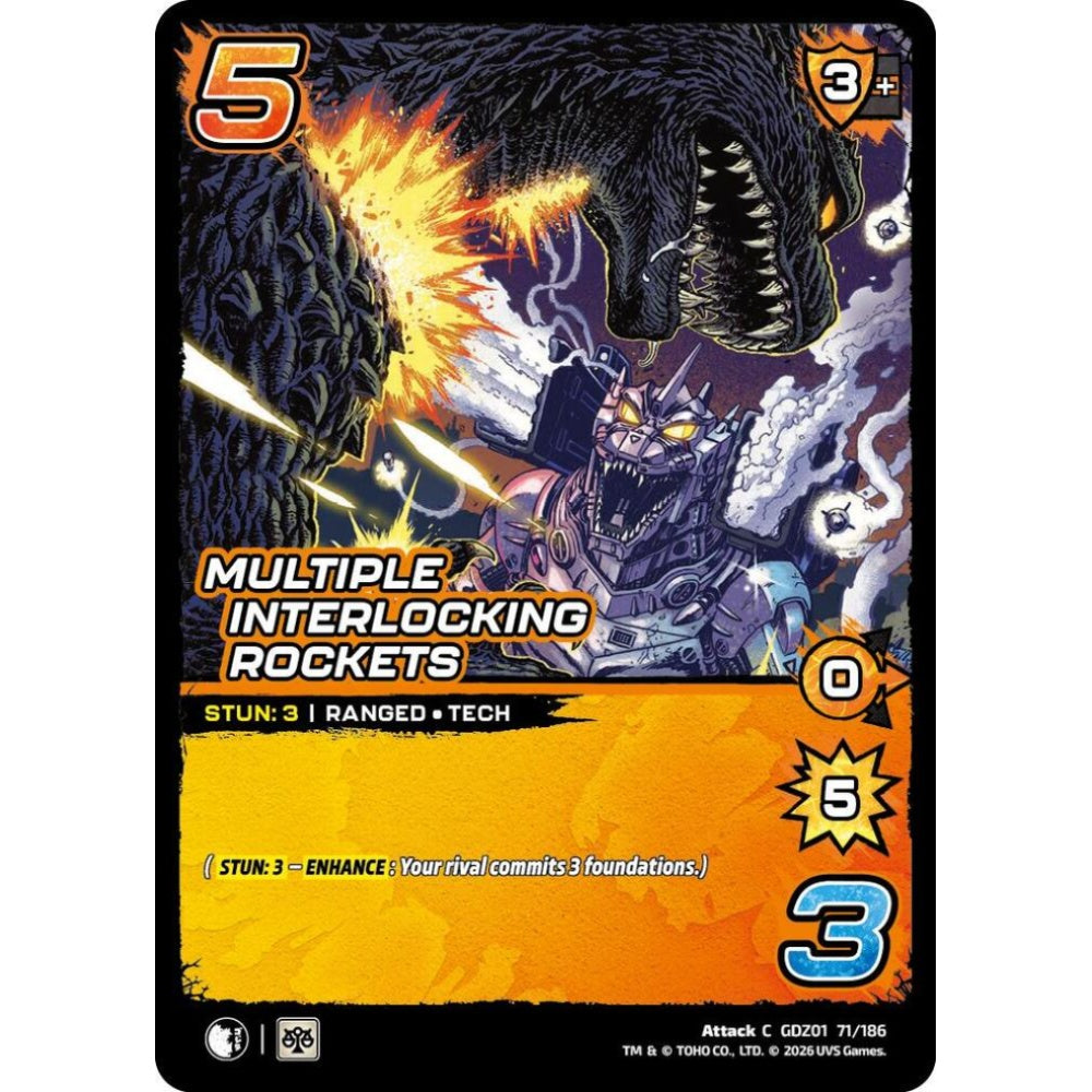 Multiple Interlocking Rockets GDZ01 71/186 GDZ01 Universus Godzilla: Reign of Kaiju Attack C