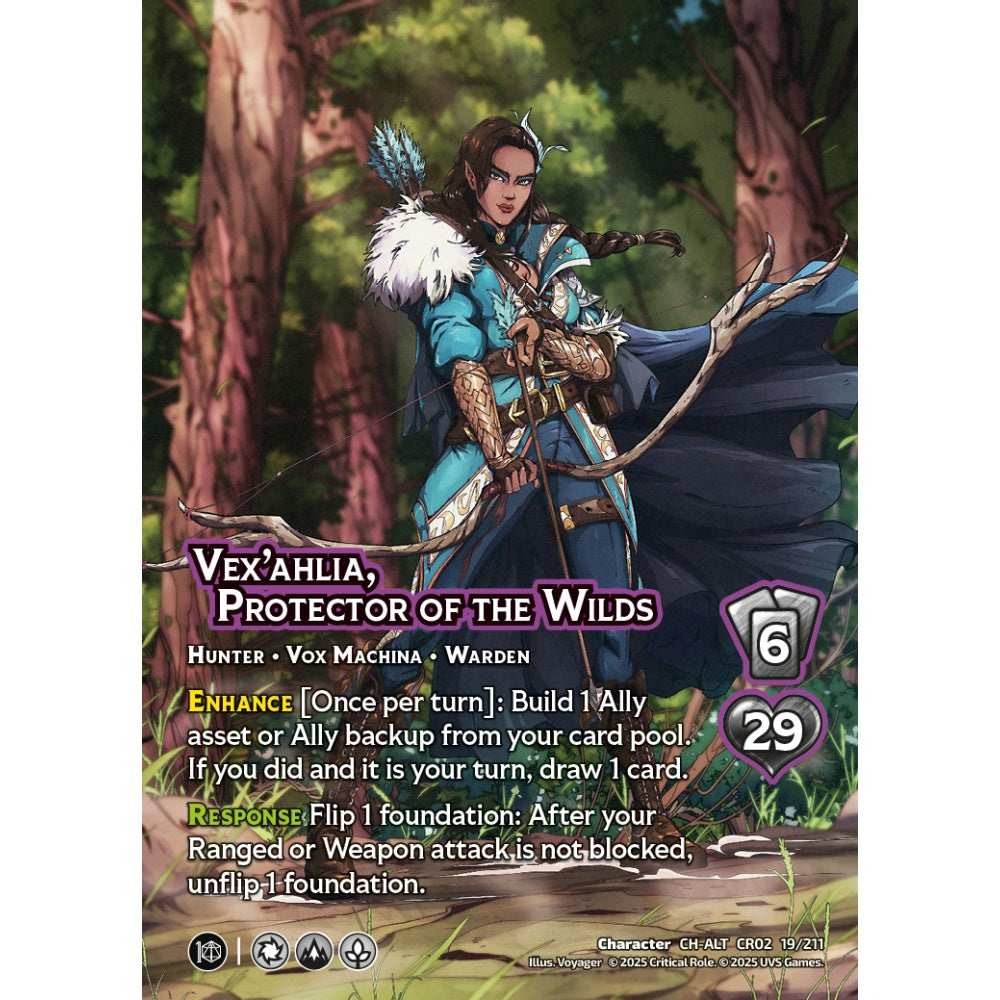 Vex’ahlia, Protector of the Wilds, 19/211, CR02, Universus, Critical Role: Heroes Of Exandria, Character, CH-ALT