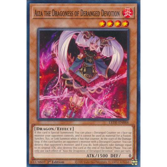 Aiza the Dragoness of Deranged Devotion, LEDE-EN088, Common, Yu-Gi-Oh!, Legacy of Destruction