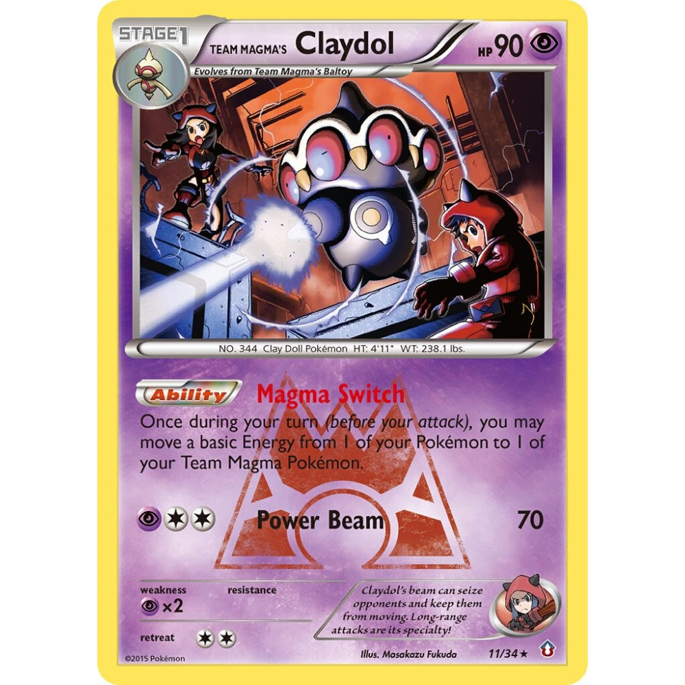 Team Magma's Claydol Rare Holo 11/34 Pokemon Card Game Double Crisis