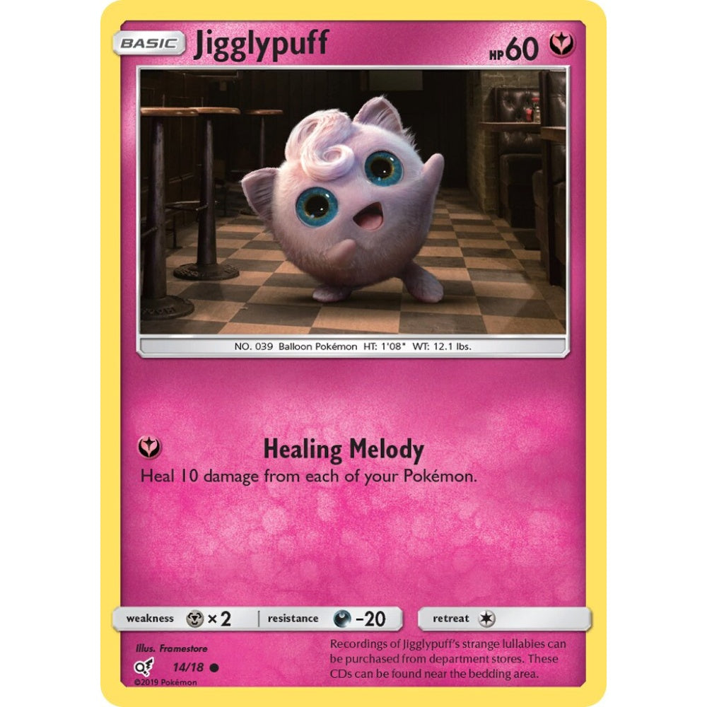 Jigglypuff Common 14/18 Pokemon Card Game Detective Pikachu