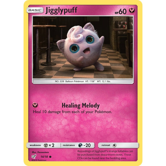 Jigglypuff Common 14/18 Pokemon Card Game Detective Pikachu