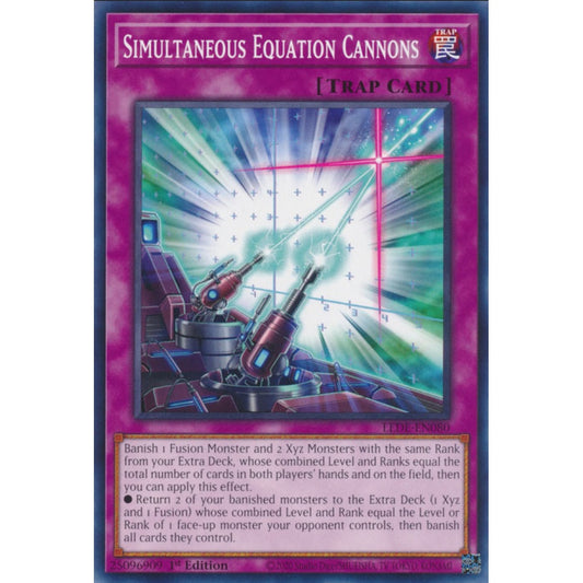 Simultaneous Equation Cannons, LEDE-EN080, Common, Yu-Gi-Oh!, Legacy of Destruction
