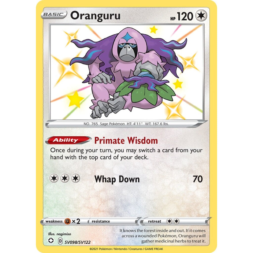 Oranguru Rare Shiny SV098/SV122 Pokemon Card Game Shining Fates