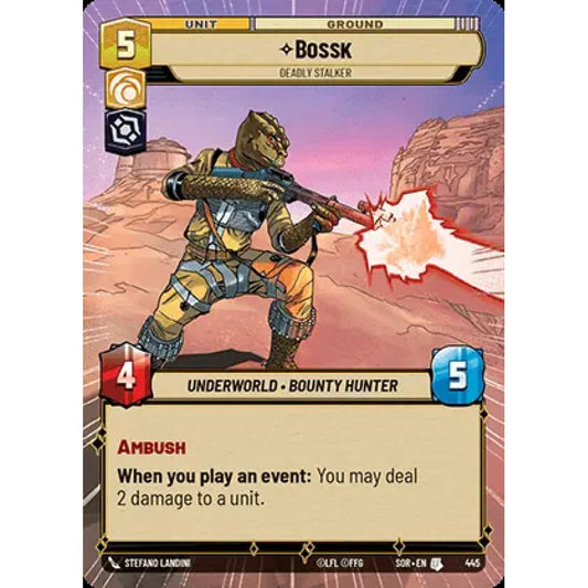 Bossk, 445, U, Star Wars Unlimited, Sparks Of Rebellion