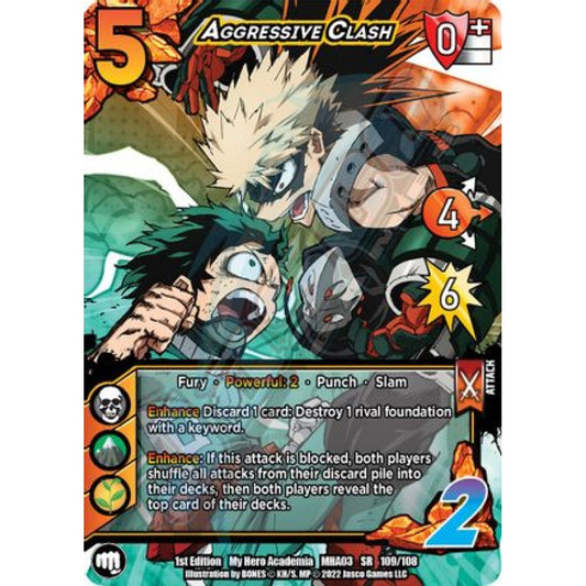 Aggressive Clash, 109/108, SR, UniVersus, MHA03 Heroes Clash
