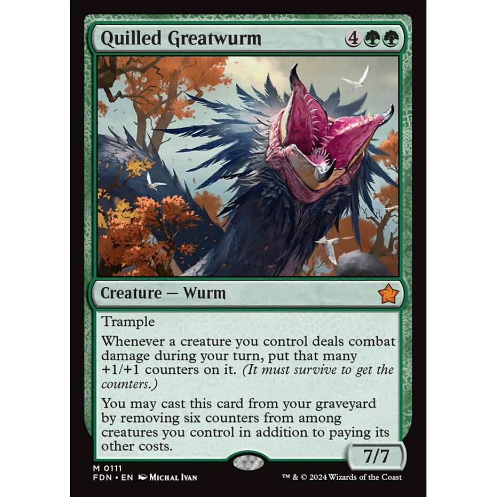 Quilled Greatwurm, 111, mythic, Magic: The Gathering, Foundations
