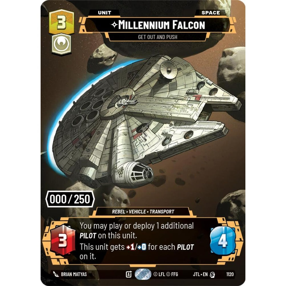 Millennium Falcon, S, JTL 1120) Prestige Serialized, Star Wars Unlimited