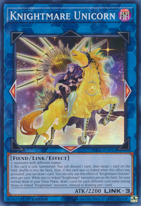 Knightmare Unicorn RA01-EN043 Secret Secret Rare Yu-Gi-Oh 25th Anniversary Rarity Collection in Alt-Art Art