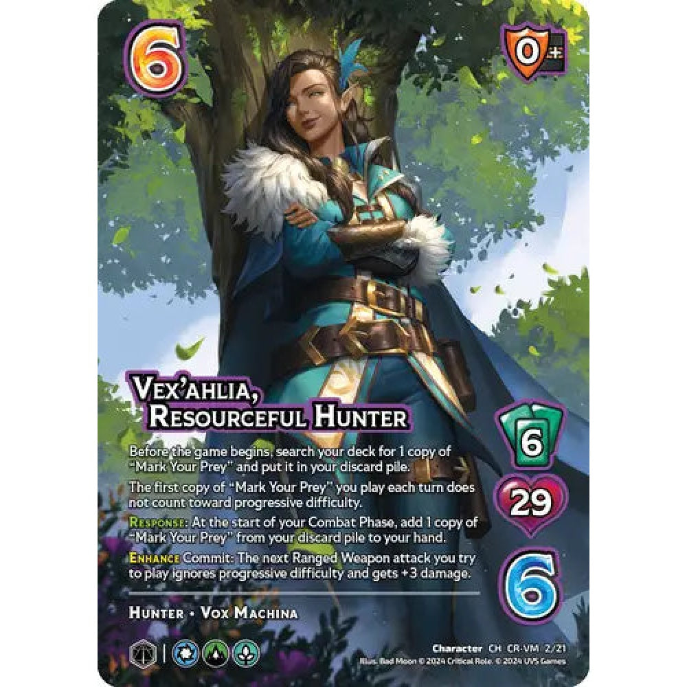 Vex'ahlia, Resourceful Hunter, 2/21, CH, UniVersus, Critical Role Vox Machina & Mighty Nein