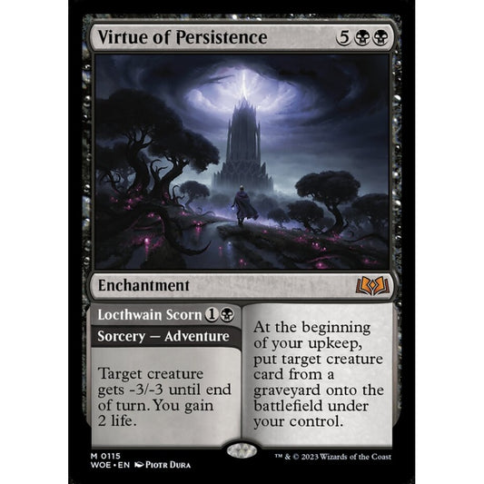Virtue of Persistence // Locthwain Scorn, mythic, 115, Magic the Gathering, Wilds of Eldraine