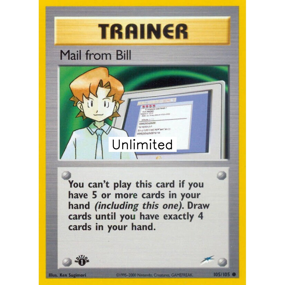 Mail from Bill Common 105/105 Pokemon Card Game Neo Destiny