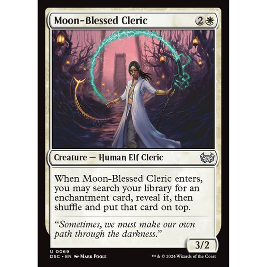 Moon-Blessed Cleric, 69, uncommon, Magic: The Gathering, Duskmourn: House of Horror