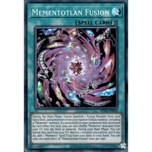 Mementotlan Fusion MP25-EN073 Prismatic Prismatic Secret Rare Yu-Gi-Oh 2025 Mega-Pack Tin in Art