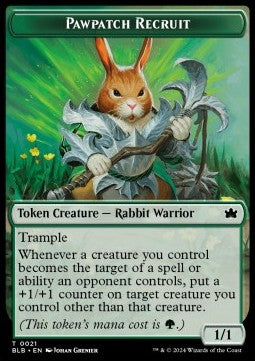 Pawpatch Recruit Token (Green 1/1) - Bloomburrow: Tokens (Token) [TBLB-T21]