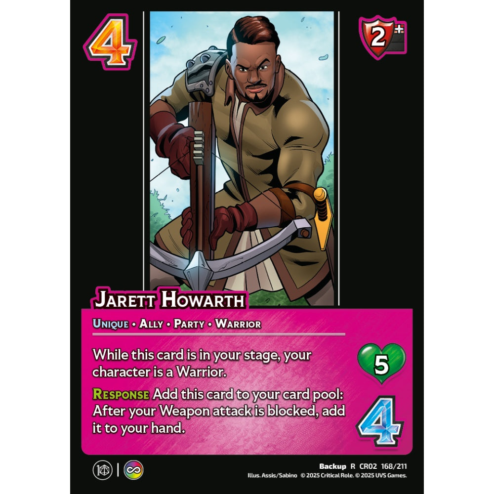 Jarett Howarth, 168/211, CR02, Universus, Critical Role: Heroes Of Exandria, Backup, R
