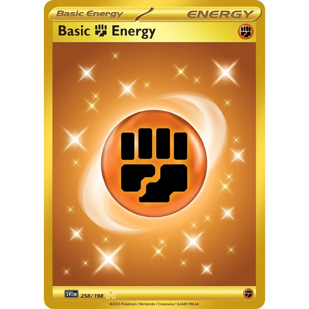 Basic Fighting Energy Hyper Rare 258/198 Pokemon Card Game Scarlet & Violet