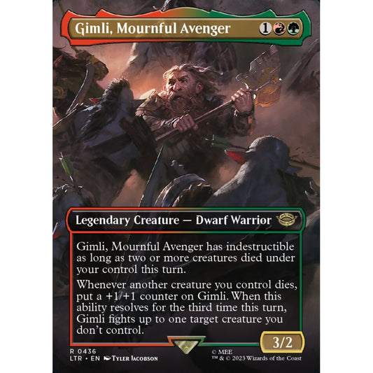 Gimli, Mournful Avenger, rare, 436, Magic the Gathering, The Lord of the Rings: Tales of Middle-earth